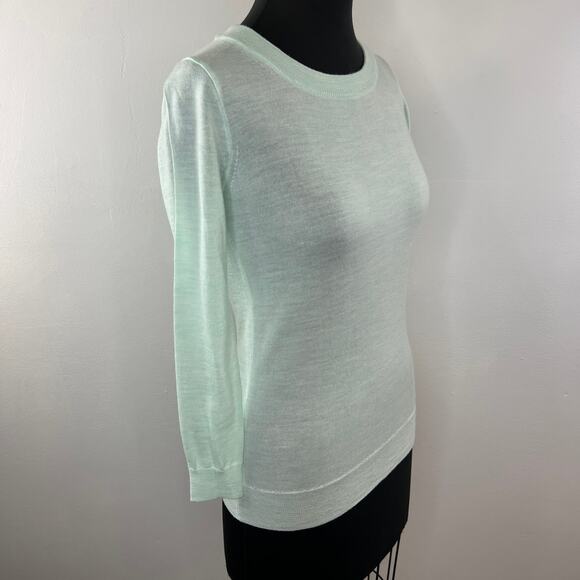 NWT J. Crew Green Wool Blend Round Neck Long Sleeve Tippi Sweater Size XXS - Picture 4 of 8